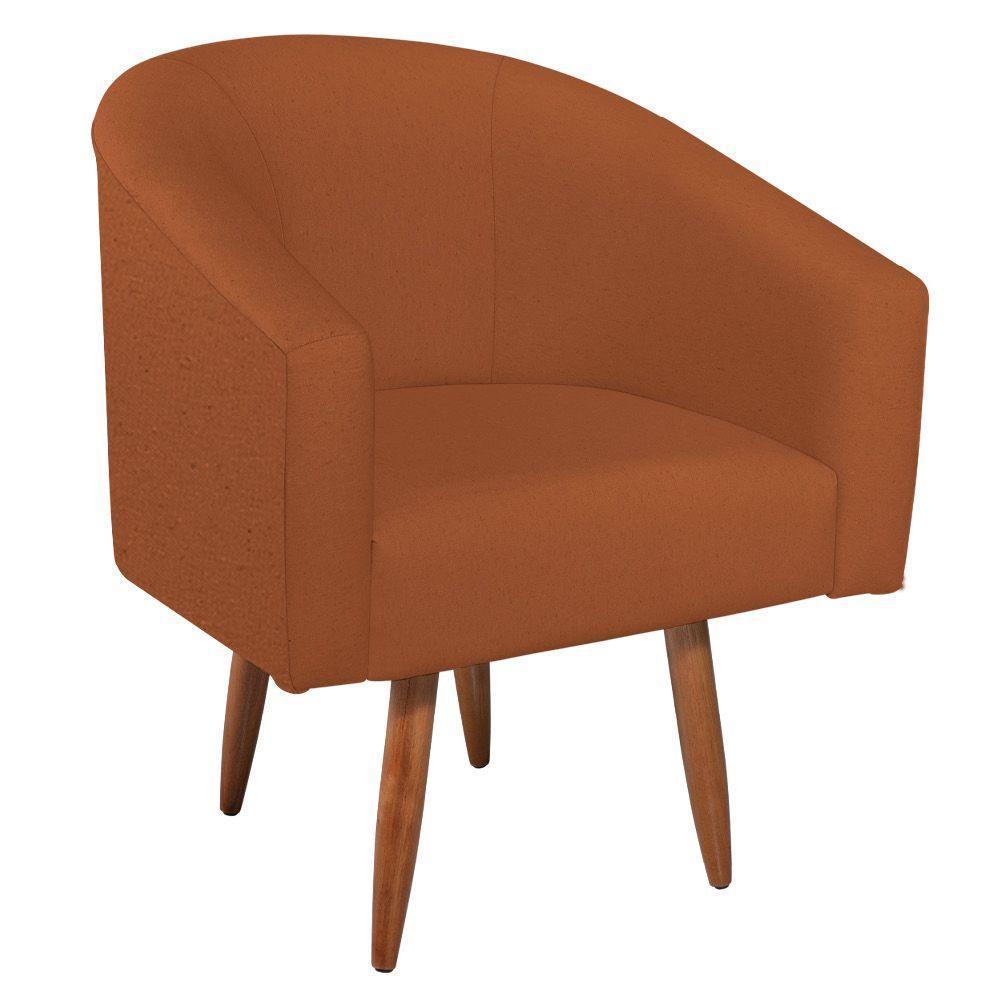 Kit Diva Recamier Heitor 185Cm Lado Direito E 02 Poltronas Luiza Suede - Amarena Móveis Terracota - 9