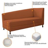 Kit Diva Recamier Heitor 160Cm Lado Esquerdo E 02 Poltronas Luiza Suede - Amarena Móveis Terracota - 3
