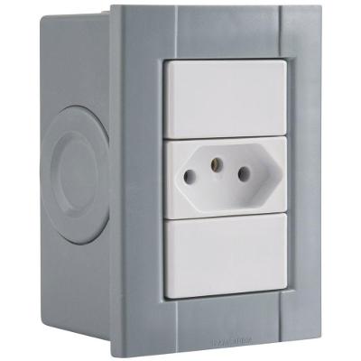 Tomada 2P+T Liz 10A 250V Acabamento Brilhante Branca Tramontina