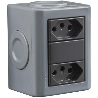 Conjunto de 2 Tomadas 2P+T Lizflex 10A 250V Branco Tramontina