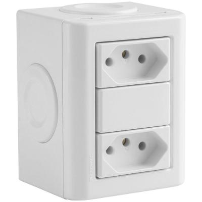 Conjunto de 2 Tomadas 2P+T Lizflex 10A 250V Branco Tramontina