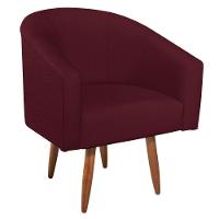 Kit Diva Recamier Heitor 185Cm Lado Direito E 02 Poltronas Luiza Suede - Amarena Móveis Bordô