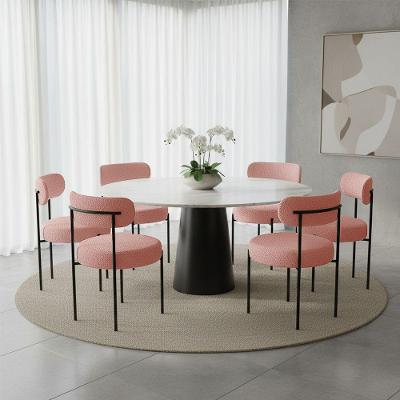 Kit 6 Cadeiras de Jantar Margara MDF Bouclê Ted Rose D'Rossi