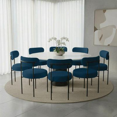Kit 8 Cadeiras Margara Estrutura MDF Bouclê Azul Marinho D'Rossi