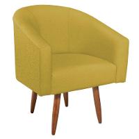 Kit Diva Recamier Heitor 185Cm Lado Direito E 02 Poltronas Luiza Suede - Amarena Móveis Amarelo
