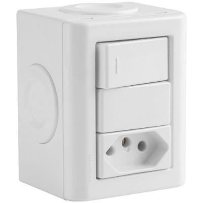 Conjunto Elétrico Lizflex Interruptor e Tomada 2P+T 20A 250V Branco Tramontina