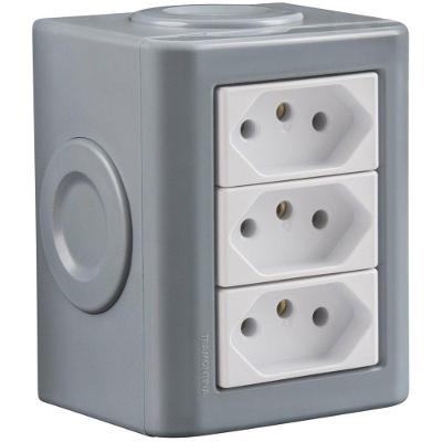 Conjunto de 3 Tomadas 2P+T Lizflex 10A 250V Branco Tramontina