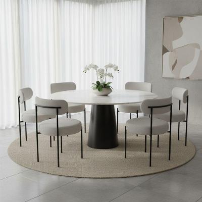 Kit 6 Cadeiras de Jantar Margara em MDF Bouclê Cinza D'Rossi