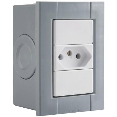 Tomada 2P+T Liz 20A 250V Acabamento Brilhante Branca Tramontina