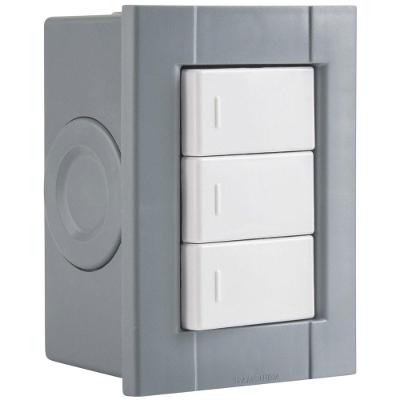 Conjunto de 3 Interruptores Simples Liz 10A 250V Branco Tramontina