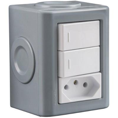 Conjunto Lizflex com 2 Interruptores e 1 Tomada 2P+T 10A 250V Branco Tramontina