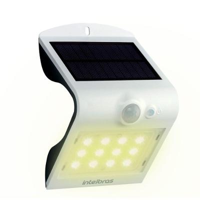 Arandela Solar Integrada ASI 220 Luz Amarela Sensor de Presença Branco Intelbras