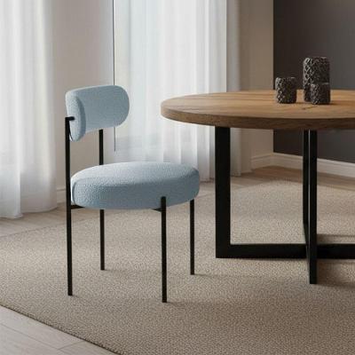 Cadeira de Jantar Margara MDF e Aço Bouclê Ted Azul D'Rossi