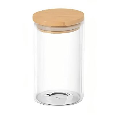 Pote Hermético Decora 02 1100ML Tampa Bambu Vidro Conservação Original Line