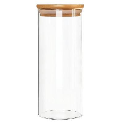 Pote Hermético Decora 02 Vidro Tampa Bambu 1400ML Original Line