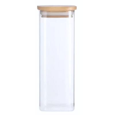 Pote Hermético 110ML Vidro Tampa Bambu Decora 02 Original Line
