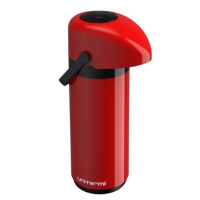 Garrafa Térmica Verona Pressão 1L Plástico e Vidro Bico Anti-Pingo Vermelho Unitermi