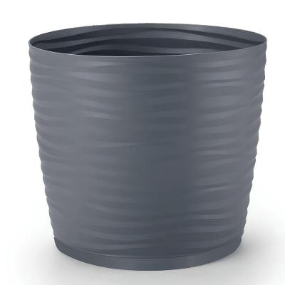 Vaso de Planta Redondo 3,5L Plástico com Pratinho Cinza Dasplast