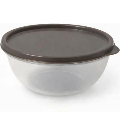Bowl com Tampa Transparente Cinza Palha 4,6L Plástico Usual Plastic
