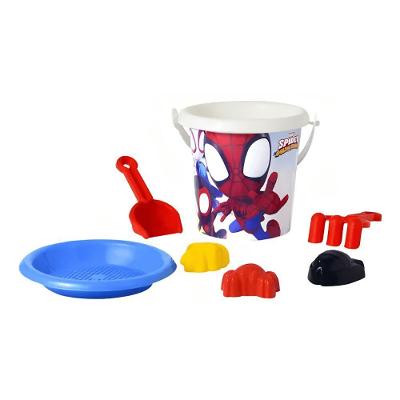 Kit de Praia Spidey 7 Peças Baldinho Pá Rastelo e Forminhas Rosita