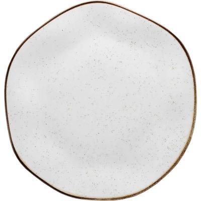 Prato Raso Maresia 27,5cm Cerâmica com Acabamento Artesanal Bege Oxford