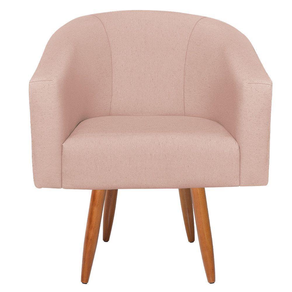 Kit Diva Recamier Heitor 160Cm Lado Direito E 02 Poltronas Luiza Suede - Amarena Móveis Rosê - 6