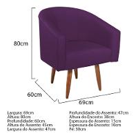 Kit Diva Recamier Heitor 160Cm Lado Esquerdo E 02 Poltronas Luiza Suede - Amarena Móveis Roxo