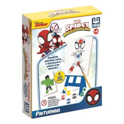 Kit de Pintura Spidey 12 Peças com Cavalete e Tintas Guache Nig Brinquedos