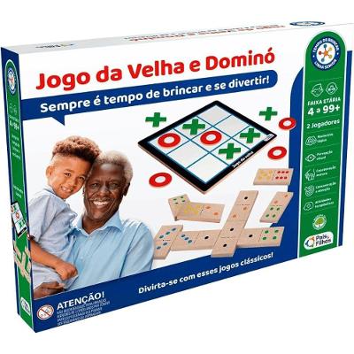 Jogo de Mesa Jogo da Velha e Dominó Raciocínio Lógico Pais & Filhos