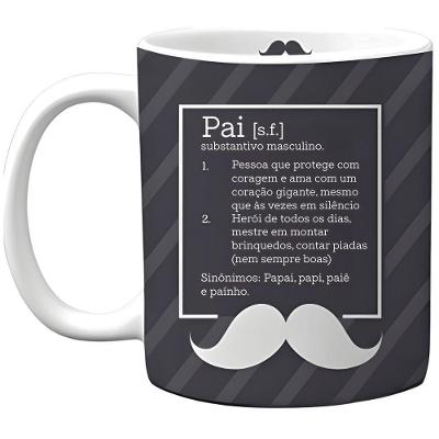 Caneca de Cerâmica Pai CK7595 330ML Estampa Humorística Preta Clink