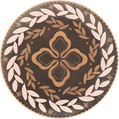 Prato de Sobremesa Alba Cerâmica 18,5cm Design Clean Marrom Oxford