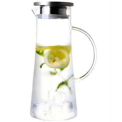 Jarra Eleganza 1,4L Vidro Tampa Aço Inox Filtro Duplo Silicone Transparente