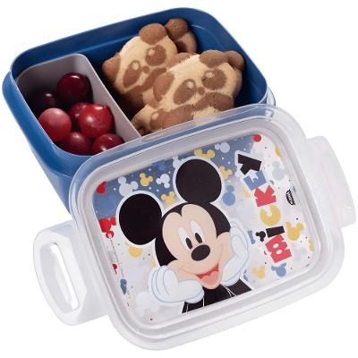 Marmita Hermética Mickey Mouse 630ML Plástico com Trava Azul Plasútil