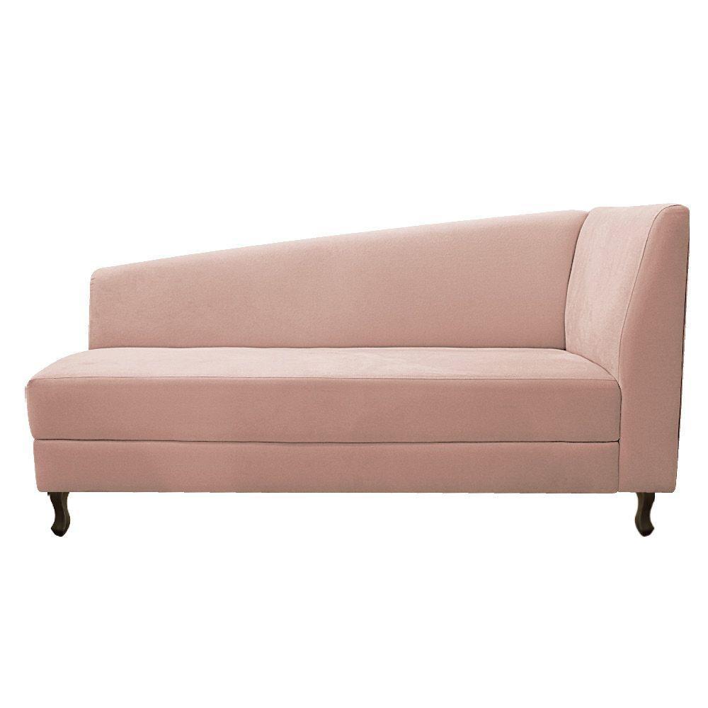 Kit Diva Recamier Heitor 160Cm Lado Esquerdo E 02 Poltronas Luiza Suede - Doce Sonho Móveis Rosê - 7