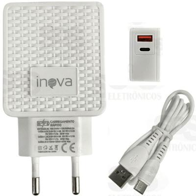 Carregador Inteligente Inova Basike CAR-3133C Tipo C 40W com Cabo USB