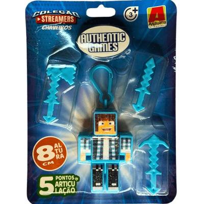 Boneco Chaveiro Authentic Games Streamers 8cm Articulado Algazarra Brinquedos