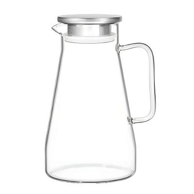 Jarra Clarity 1,5L Vidro Borossilicato Tampa Aço Inox Filtro Integrado Flux