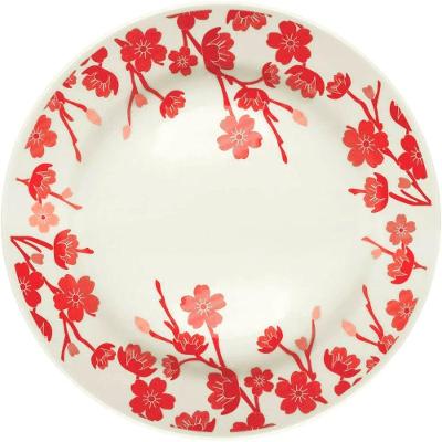 Prato Raso Jardim Oriental 24cm Cerâmica Premium Branco Biona
