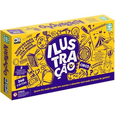 Jogo de Tabuleiro Ilustração 240 Cartas Desenho e Mímica Nig Brinquedos