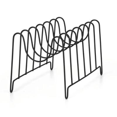 Organizador de Tampas Aramado em Aço Vertical para Cozinha Preto Arthi