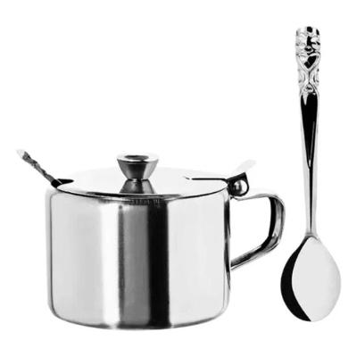 Açucareiro em Aço Inox com Colher 450ML para Cozinha Inox Clink
