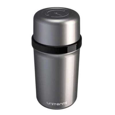 Garrafa Térmica Fano 250ML Hermética Plástico e Vidro 8h Quente Prata Unitermi