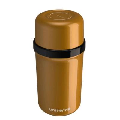 Garrafa Térmica Fano 250ML Hermética Plástico e Vidro Dourado Unitermi