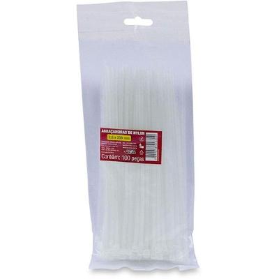 Abraçadeira de Nylon Branca 3,6x200mm 100 Unidades Forceline