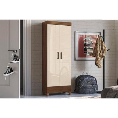 Armário Sapateira Fit 2 Portas 3 Prateleiras MDF 60CM Off White