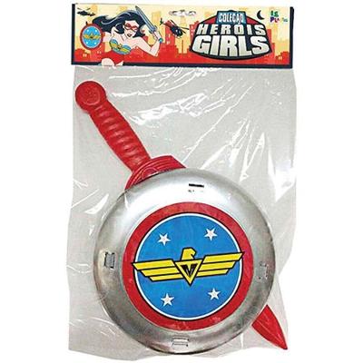Acessório de Fantasia Escudo Heróis Girl Plástico 42CM Le Plastic