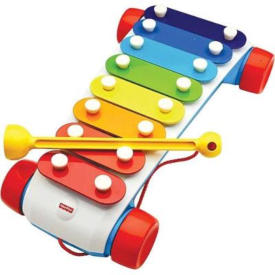 Xilofone Infantil Fisher-Price 8 Teclas Coloridas com Rodinhas Mattel