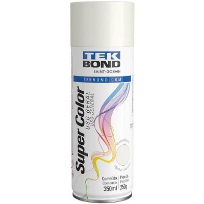 Tinta Spray Branco Brilhante 350ML-250G Acabamento Uniforme Tekbond