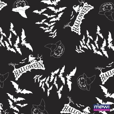 TNT Estampado Halloween Fundo Preto 40G 1,40M X 25M Mewi