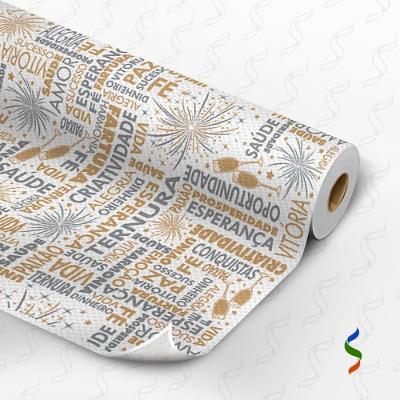 TNT Estampado Ano Novo 1,40M 40G Rolo 25 Metros Supper